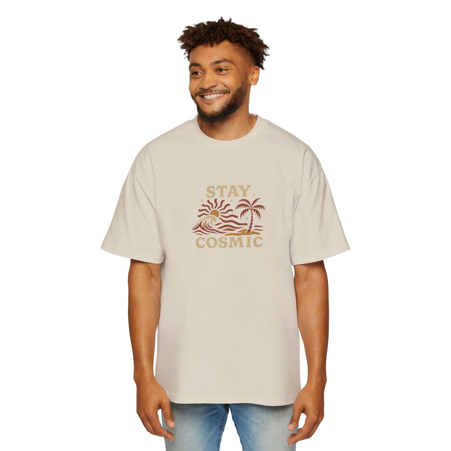 Men's Heavy Oversized Tee-Stay Cosmic