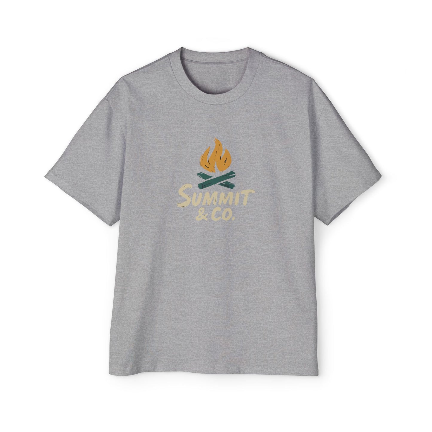 Men's Heavy Oversized Tee-Brushed Fire