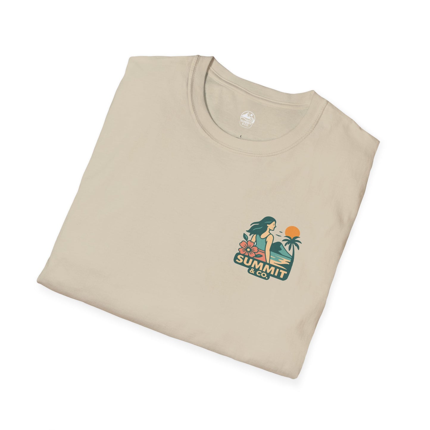 Summit&Co. Softstyle Tee-Surfer Woman Logo