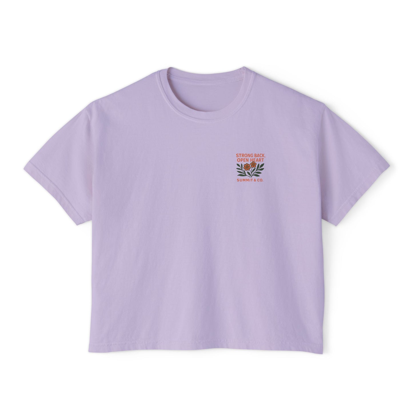 Summit&Co. Women Boxy Tee-Strong Back Open Heart