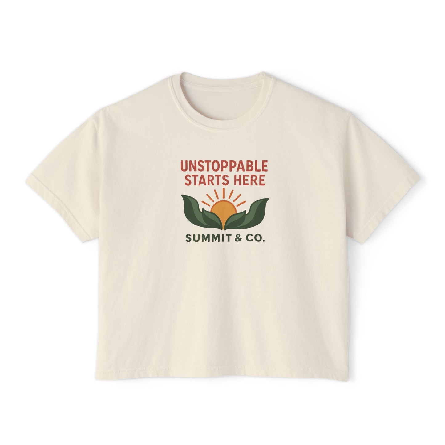 Summit&Co. Women Boxy Tee-Unstoppable Starts Here