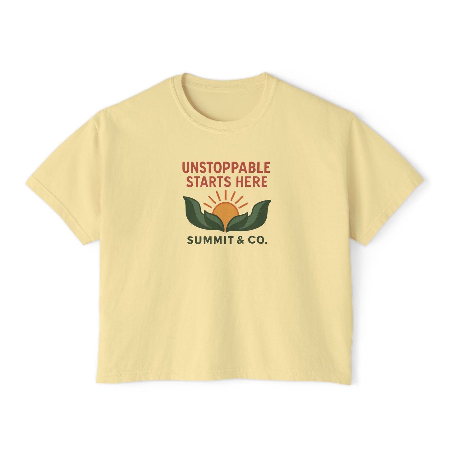 Summit&Co. Women Boxy Tee-Unstoppable Starts Here
