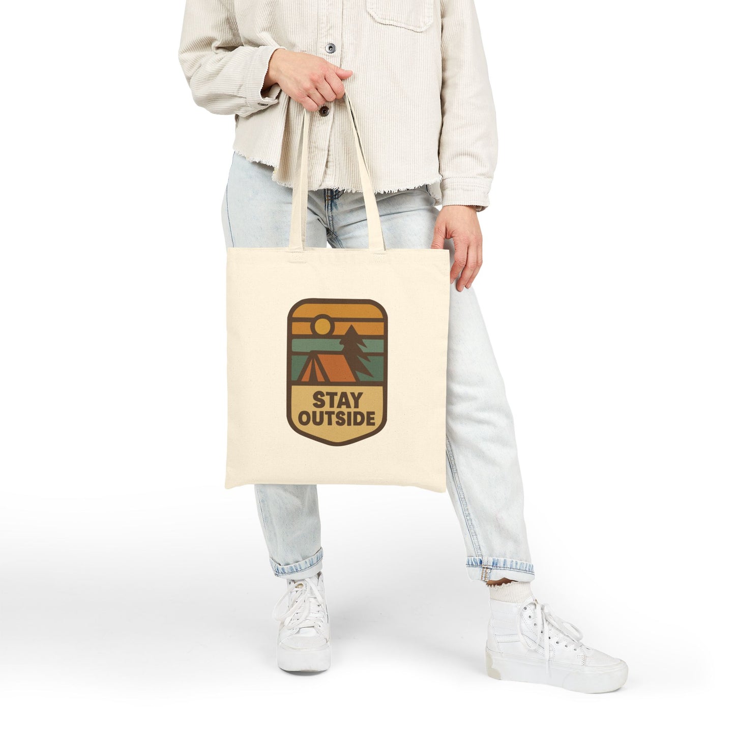 Eco-Friendly Stay Outside Cotton Canvas Tote Bag