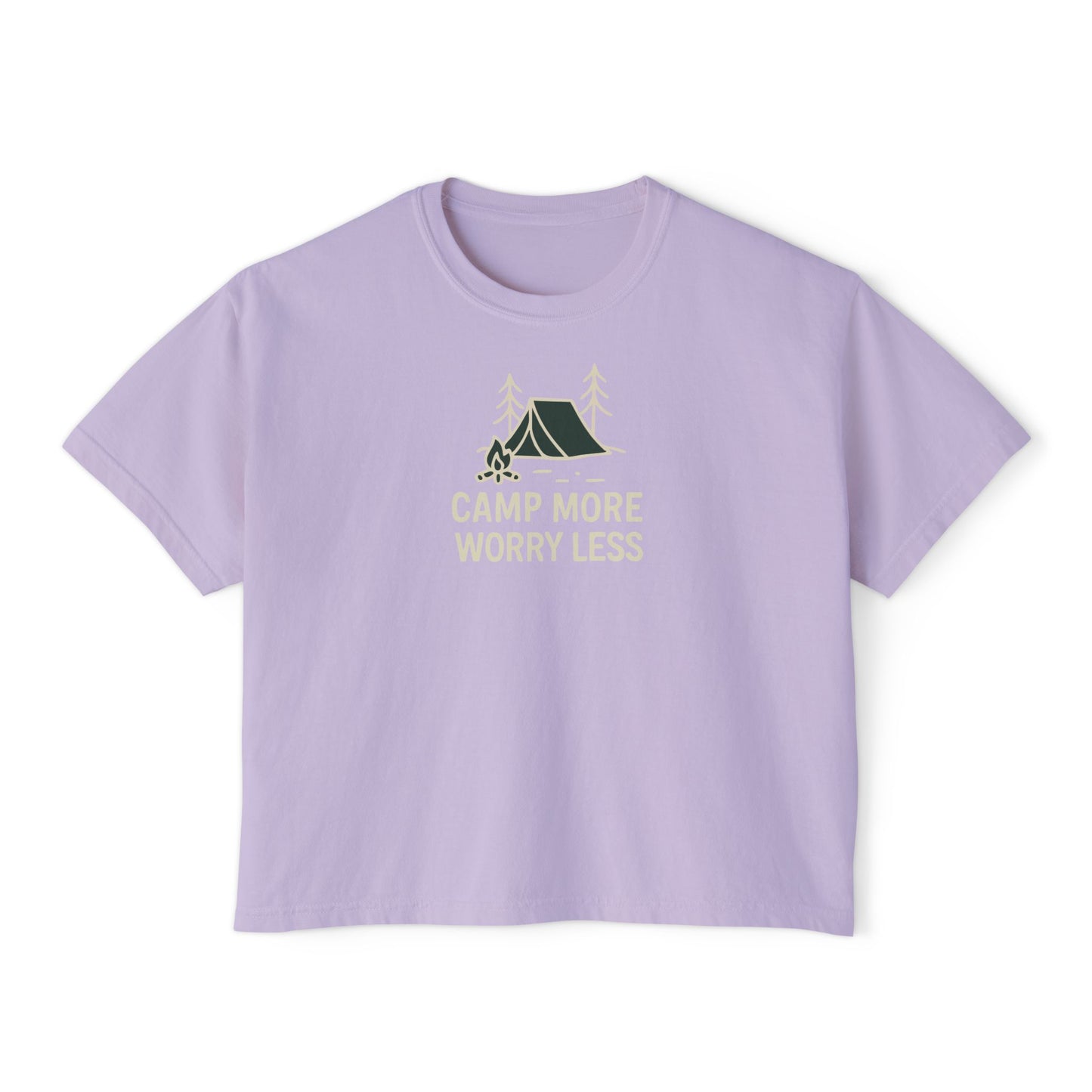 Summit&Co.Women Boxy Tee Camp More Worry Less