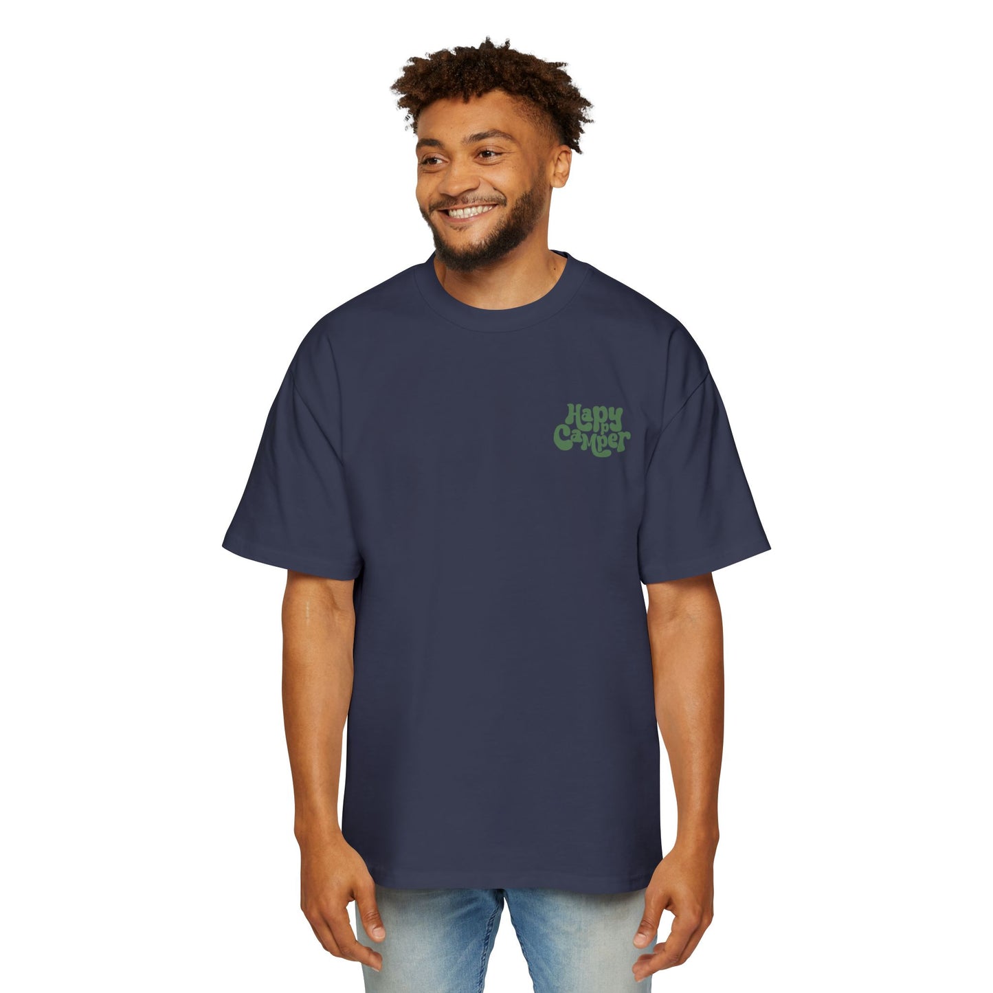 Men's Heavy Oversized Tee - Happy Camper