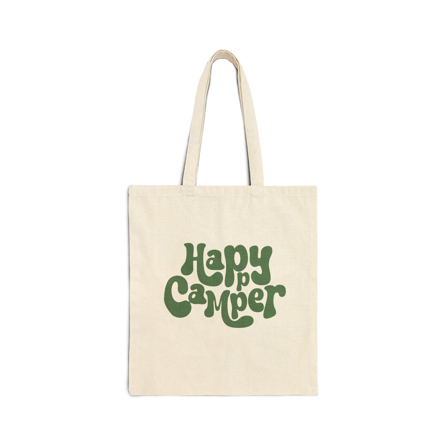 Eco-Friendly Happy Camper Cotton Canvas Tote Bag