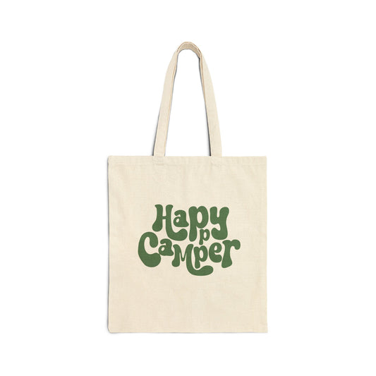Eco-Friendly Happy Camper Cotton Canvas Tote Bag