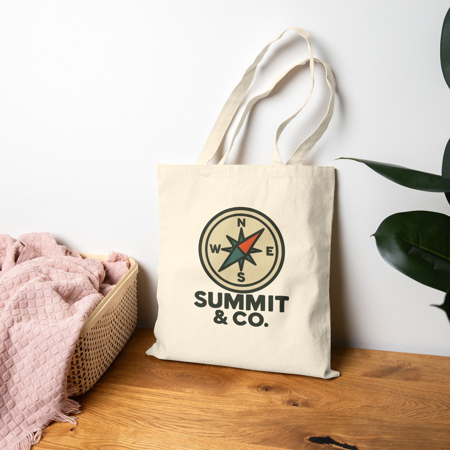 Eco-Friendly Compass Cotton Canvas Tote Bag
