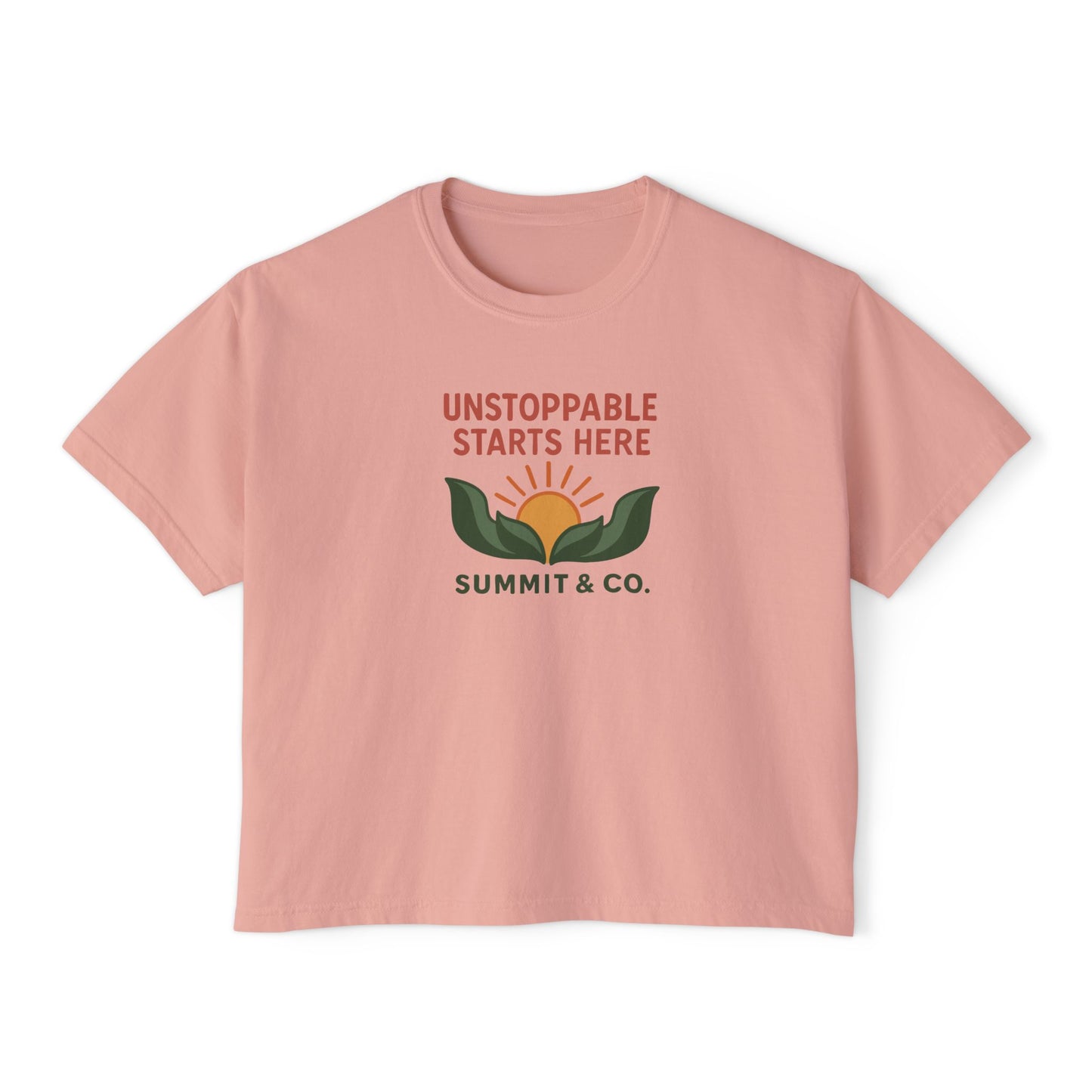 Summit&Co. Women Boxy Tee-Unstoppable Starts Here