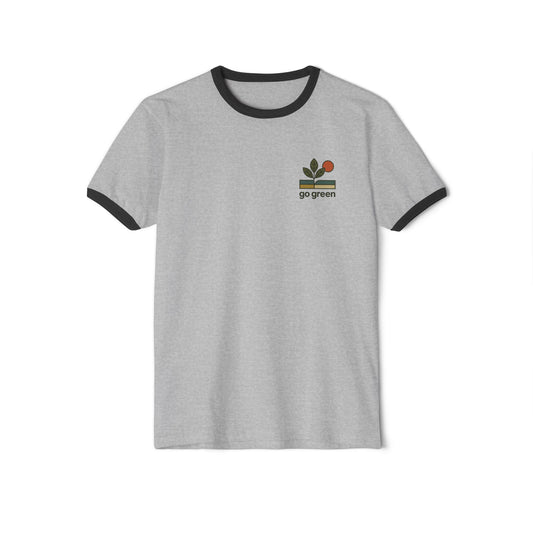 Go Green Unisex Cotton Ringer T-Shirt – Eco-Friendly Style for Nature Lovers