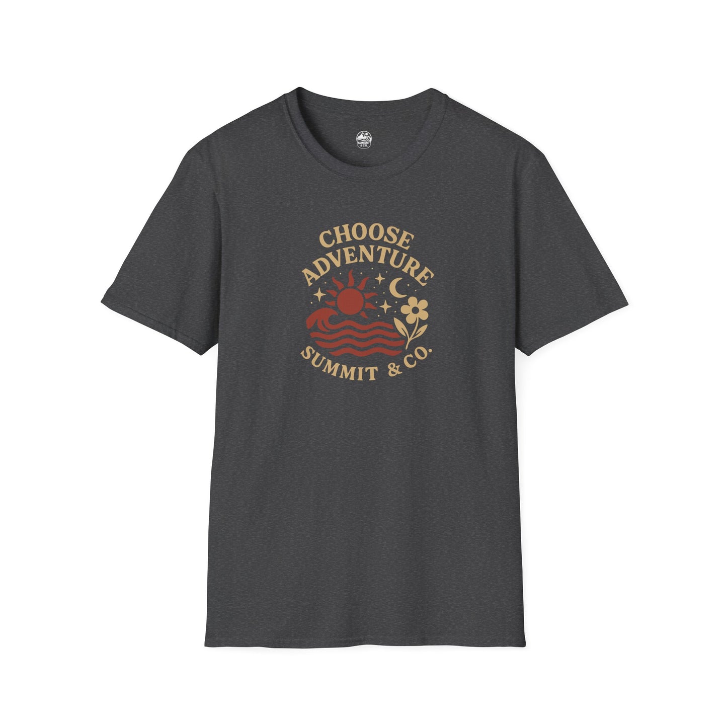 Summit&Co. Softstyle Tee-Choose Adventure (Back)