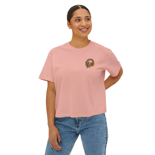 Summit&Co. Women Boxy Tee-Oldskool Flowers