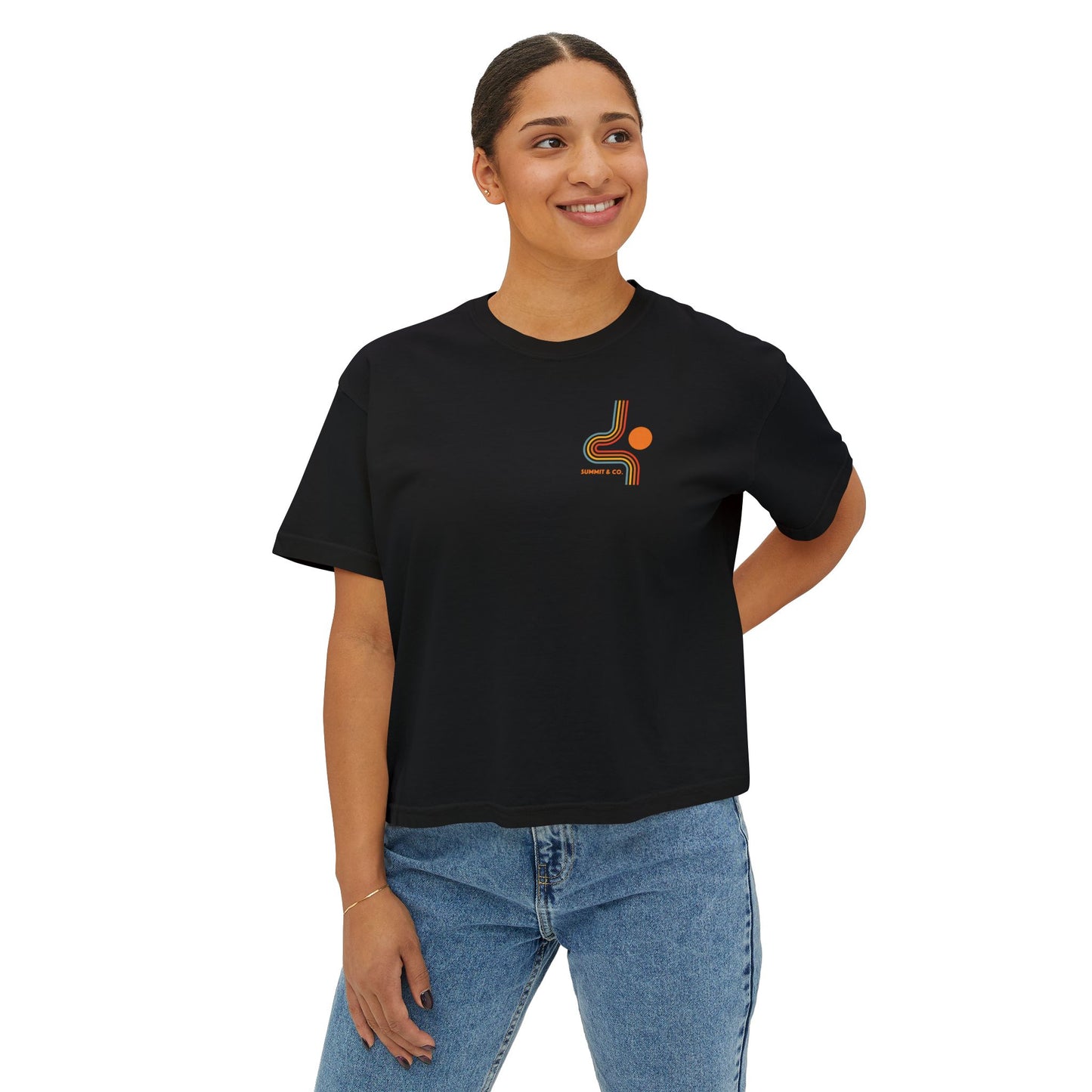 Summit&Co. Women Boxy Tee Vertical Rainbow