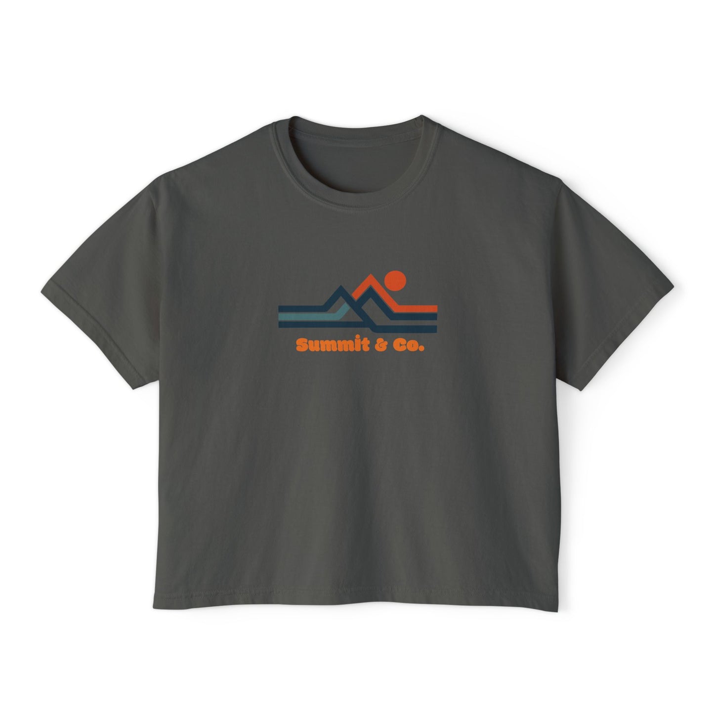 Summit&Co. Women Boxy Tee Horizontal Rainbow