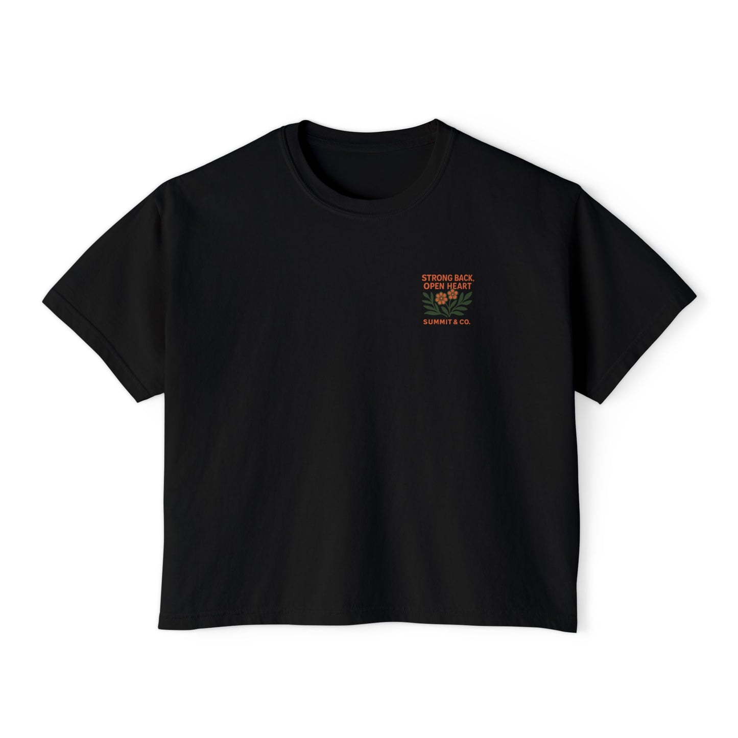 Summit&Co. Women Boxy Tee-Strong Back Open Heart