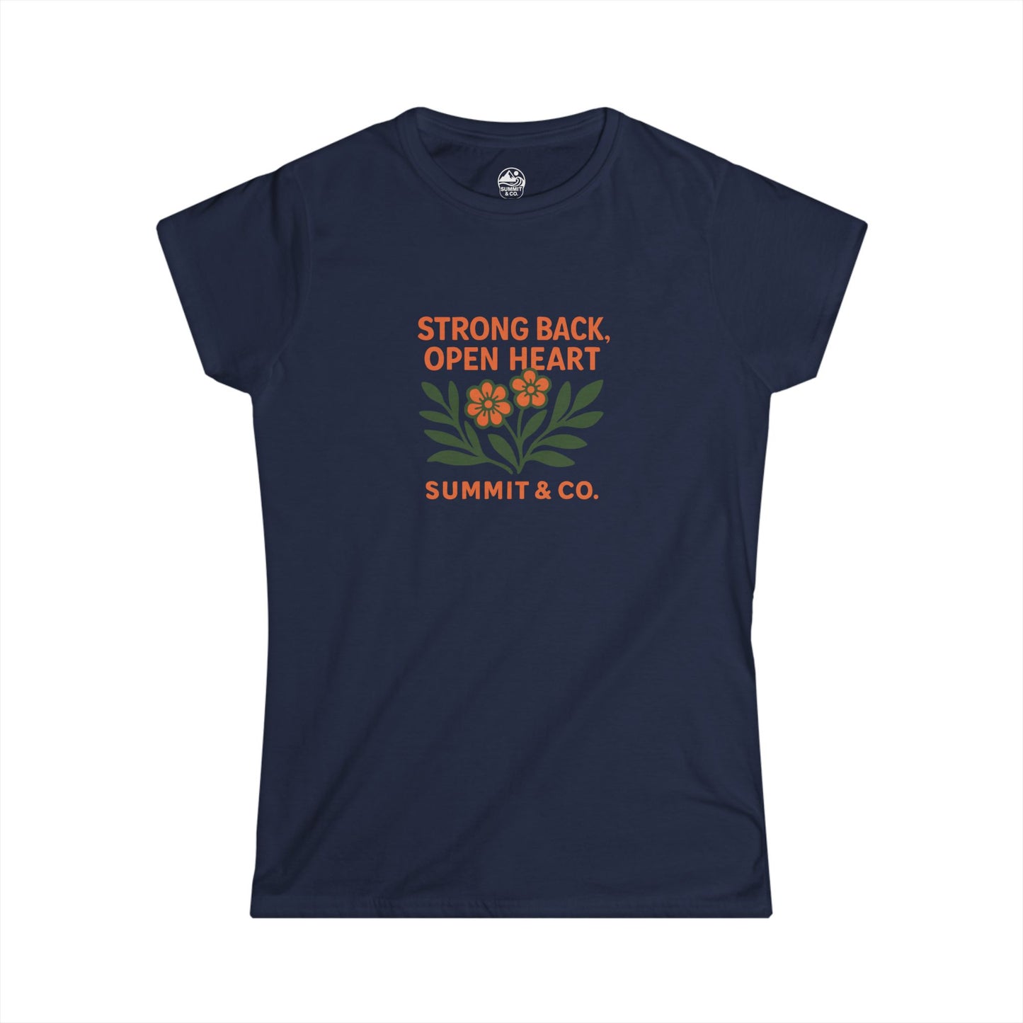 Summit&Co. Women's Slim Strong Back Open Heart Tee