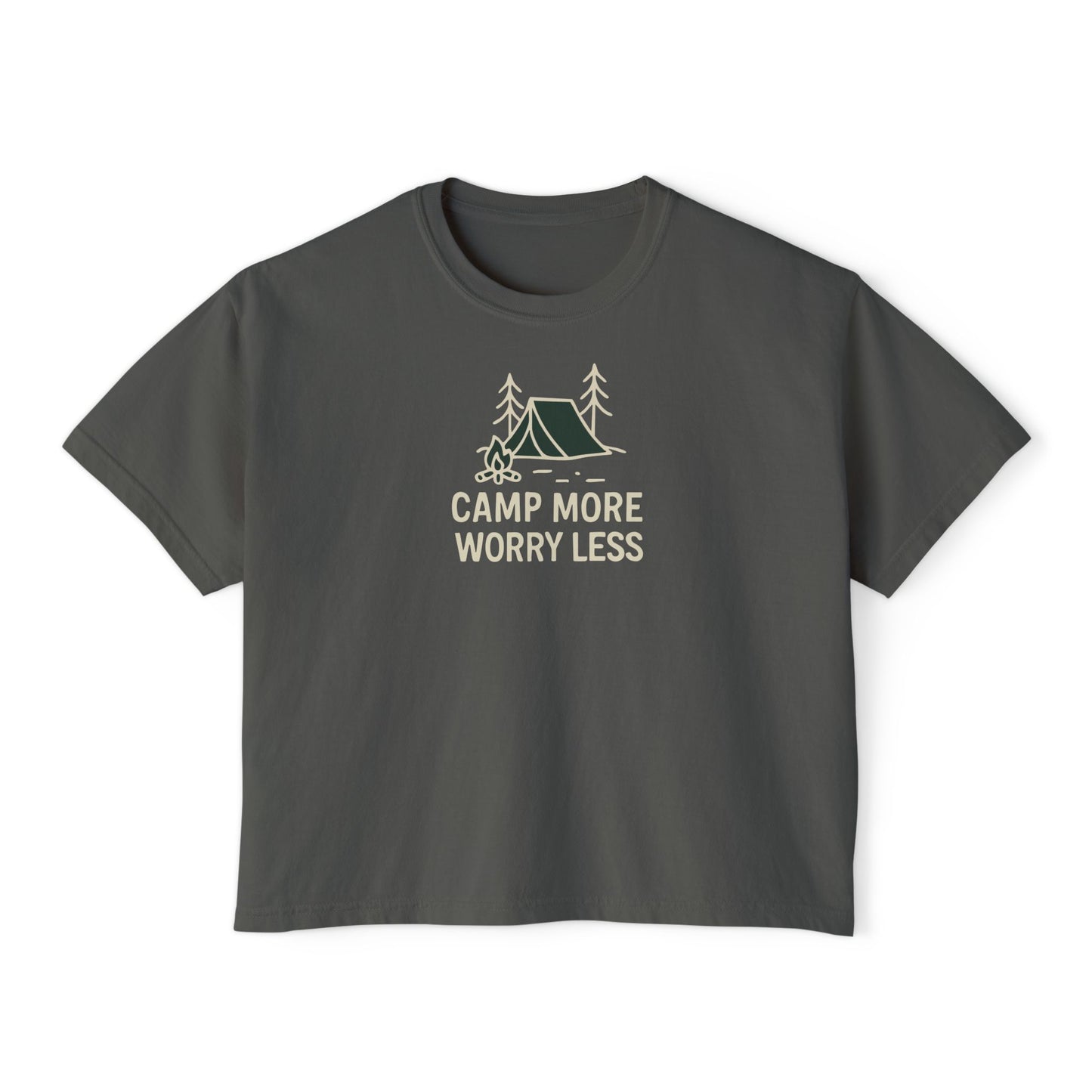 Summit&Co.Women Boxy Tee Camp More Worry Less
