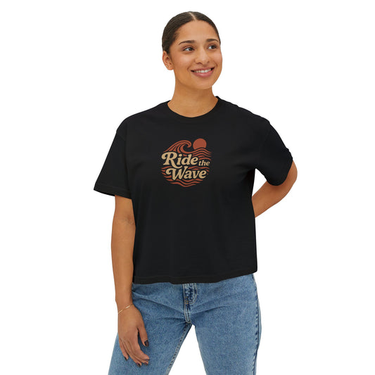 Summit&Co. Women Boxy Tee-Ride the Wave