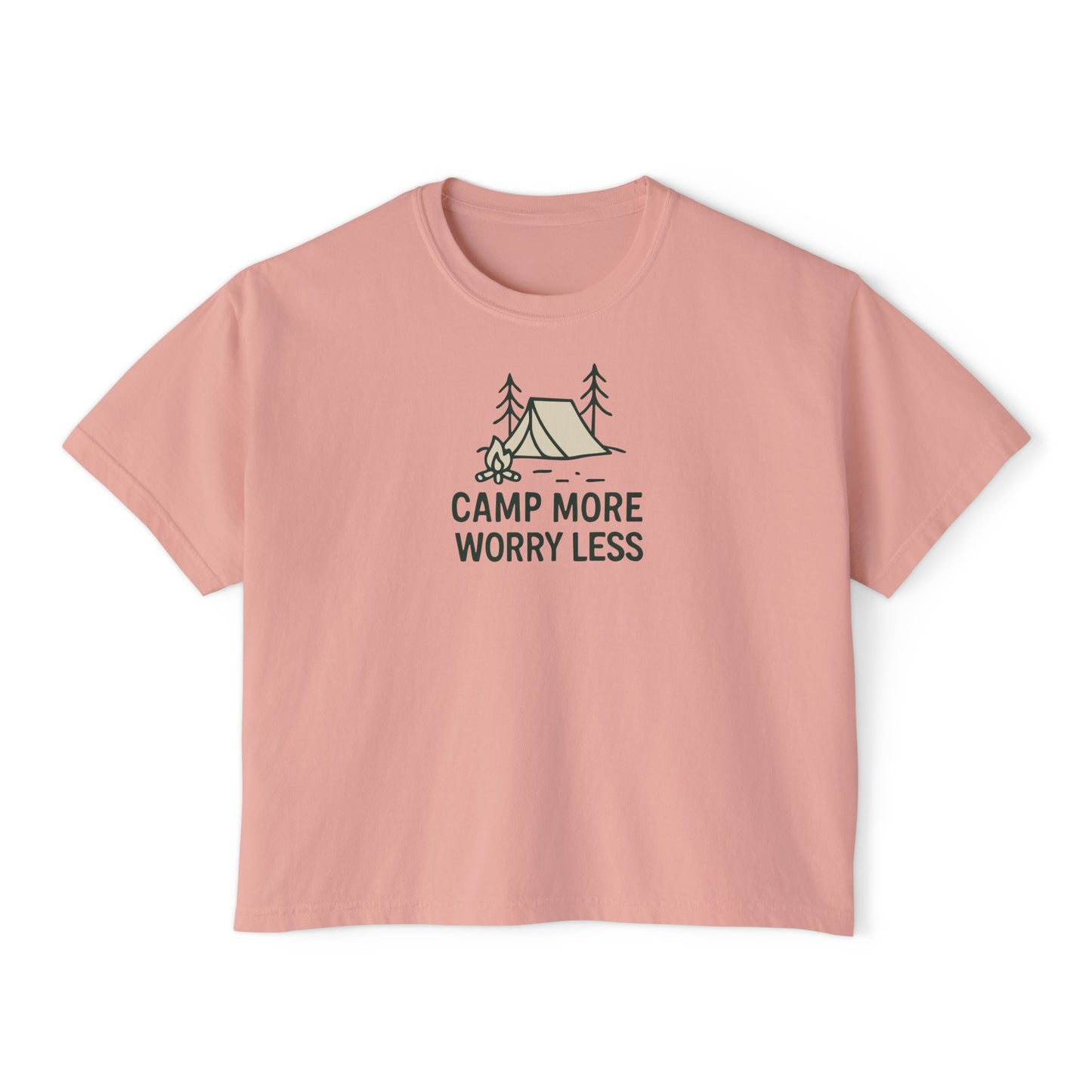 Summit&Co.Women Boxy Tee Camp More Worry Less