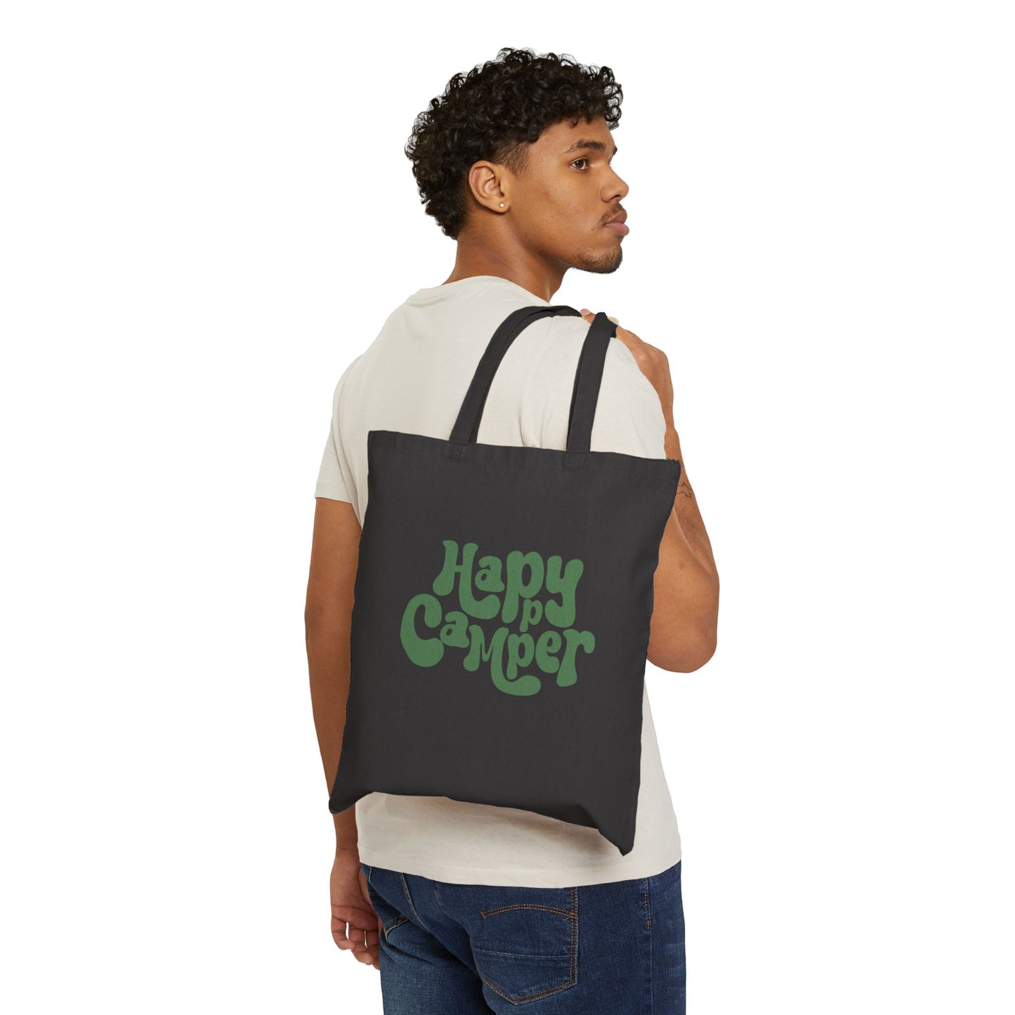 Eco-Friendly Happy Camper Cotton Canvas Tote Bag