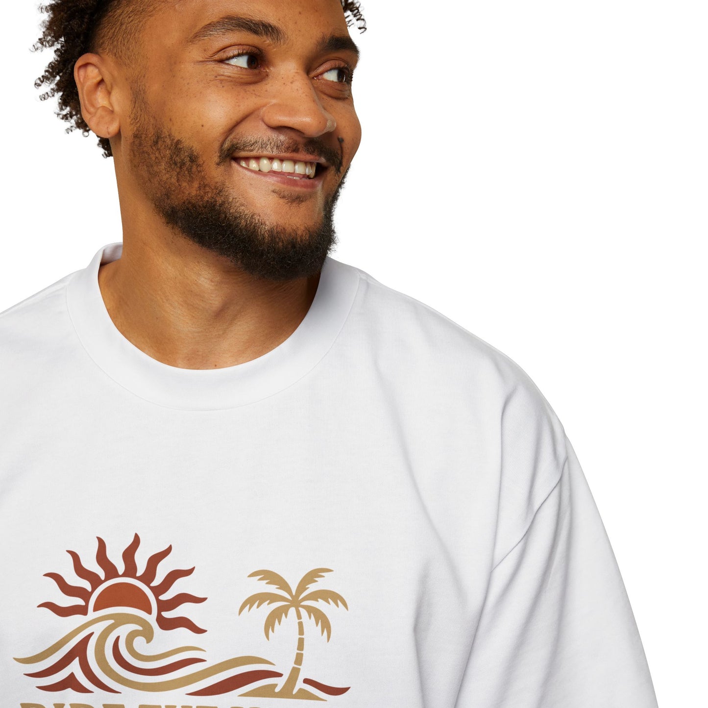 Men's Heavy Oversized Tee-Ride The Wave