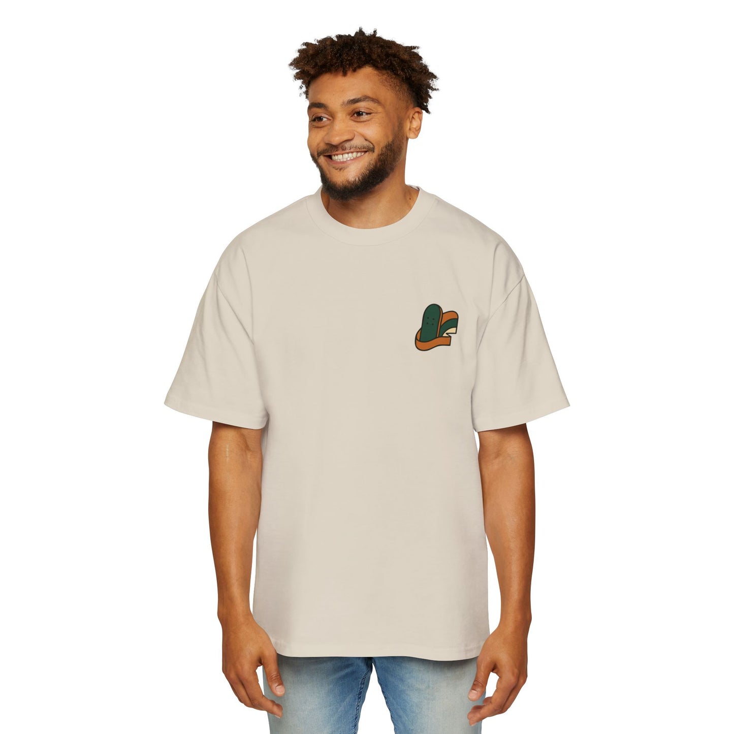 Men's Heavy Oversized Tee-Skate Logo