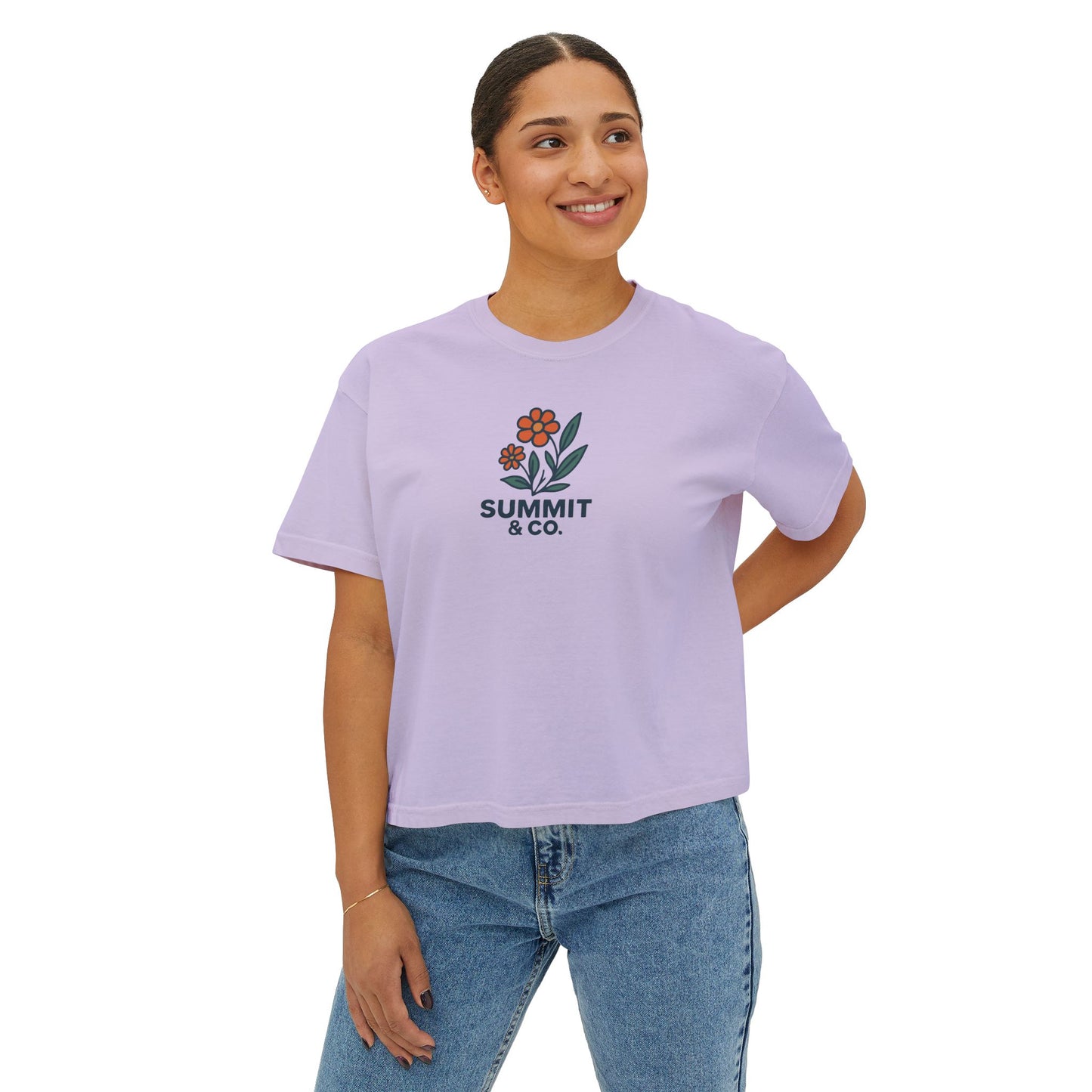 Summit&Co.Women Boxy Tee Floral
