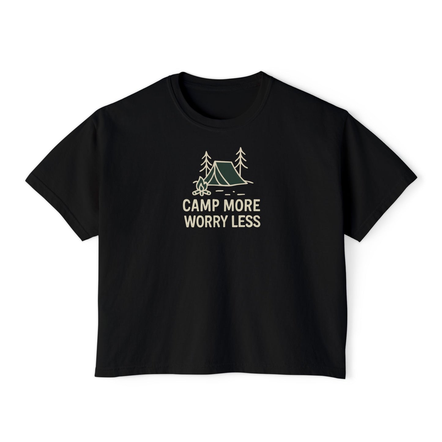 Summit&Co.Women Boxy Tee Camp More Worry Less