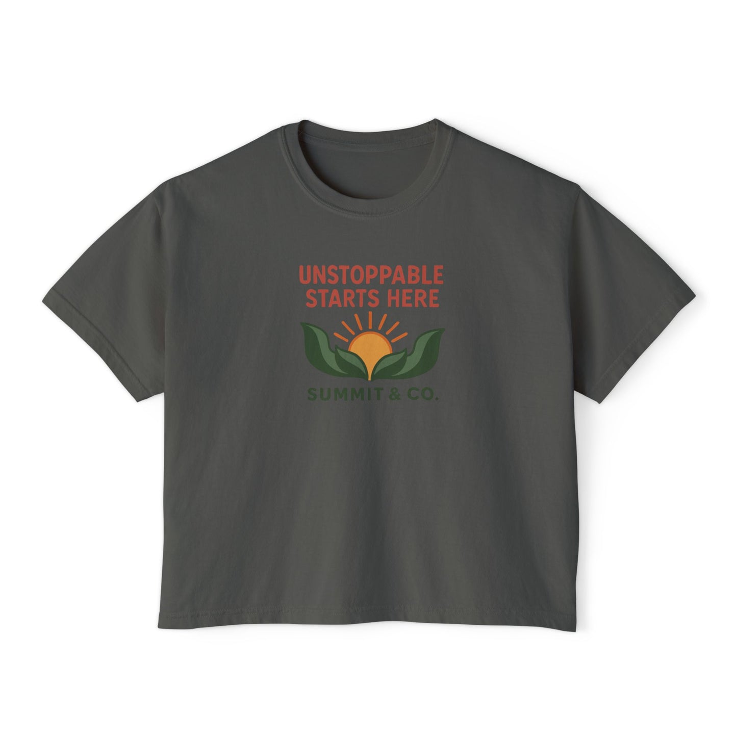 Summit&Co. Women Boxy Tee-Unstoppable Starts Here