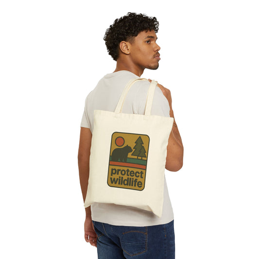 Eco-Friendly Protect Wildlife Cotton Canvas Tote Bag