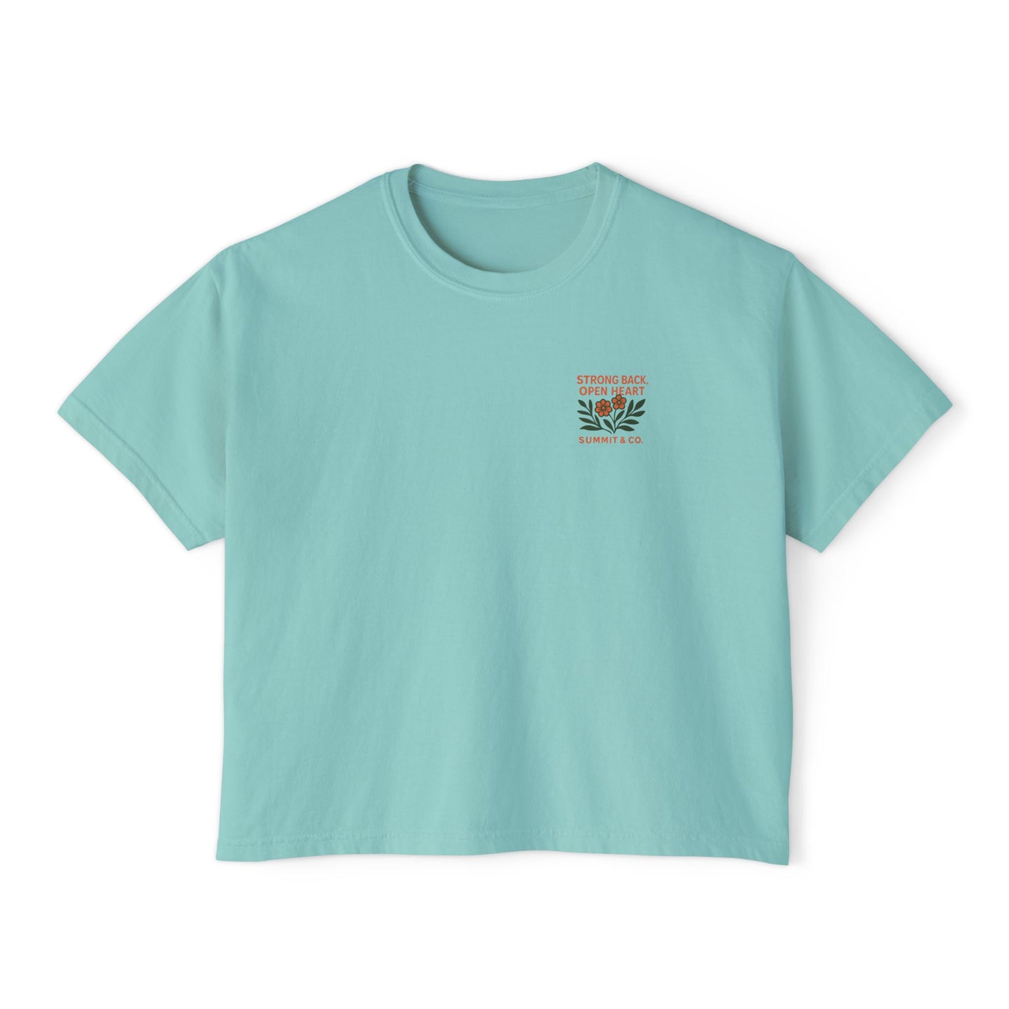 Summit&Co. Women Boxy Tee-Strong Back Open Heart