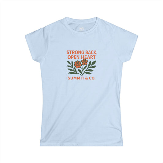 Summit&Co. Women's Slim Strong Back Open Heart Tee