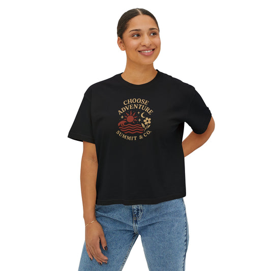 Summit&Co. Women Boxy Tee-Choose Adventure