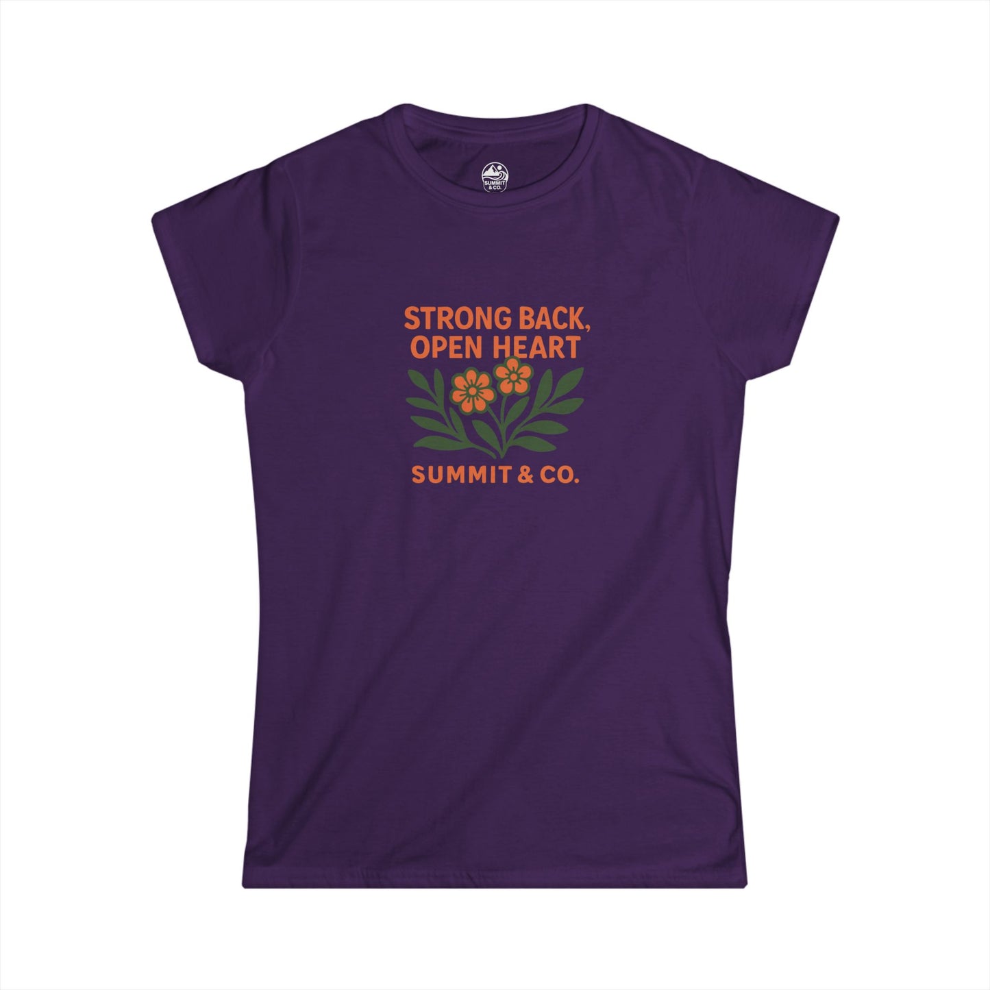Summit&Co. Women's Slim Strong Back Open Heart Tee