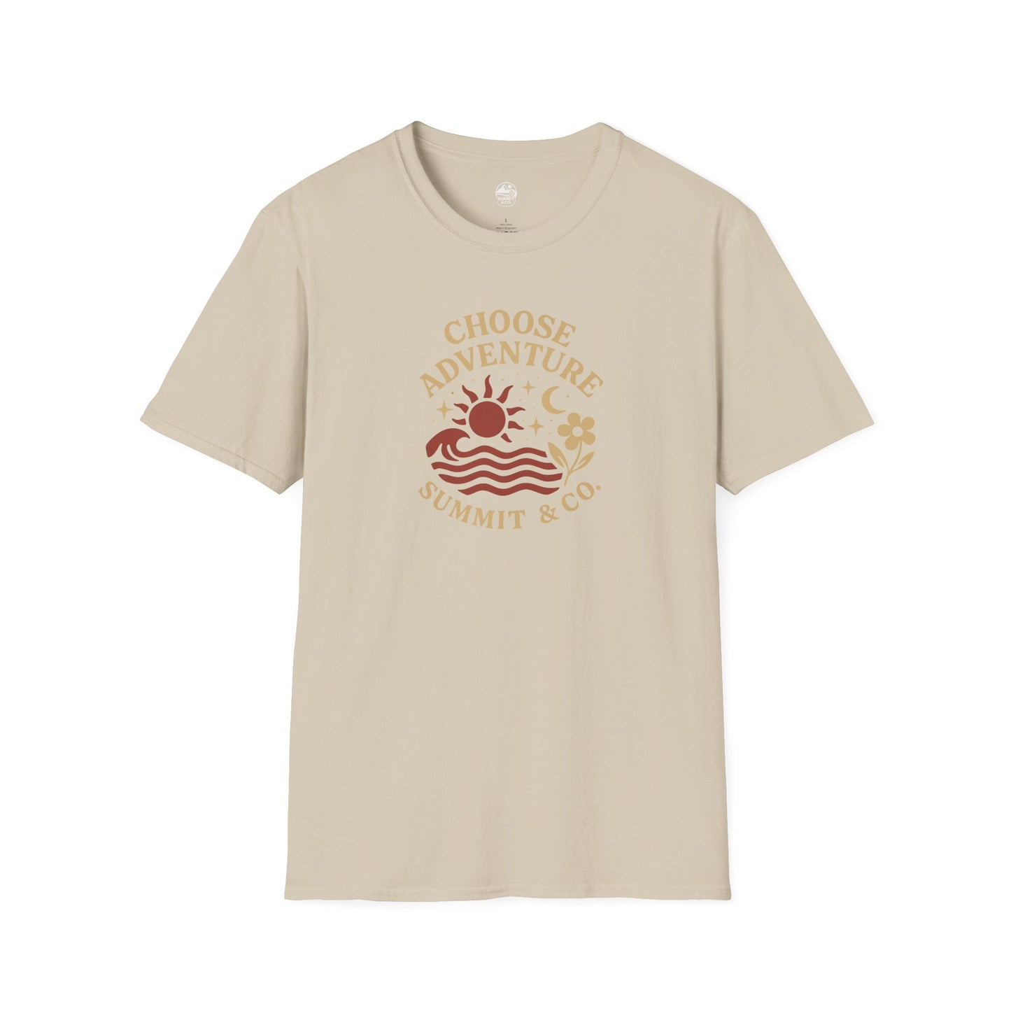 Summit&Co. Softstyle Tee-Choose Adventure (Back)
