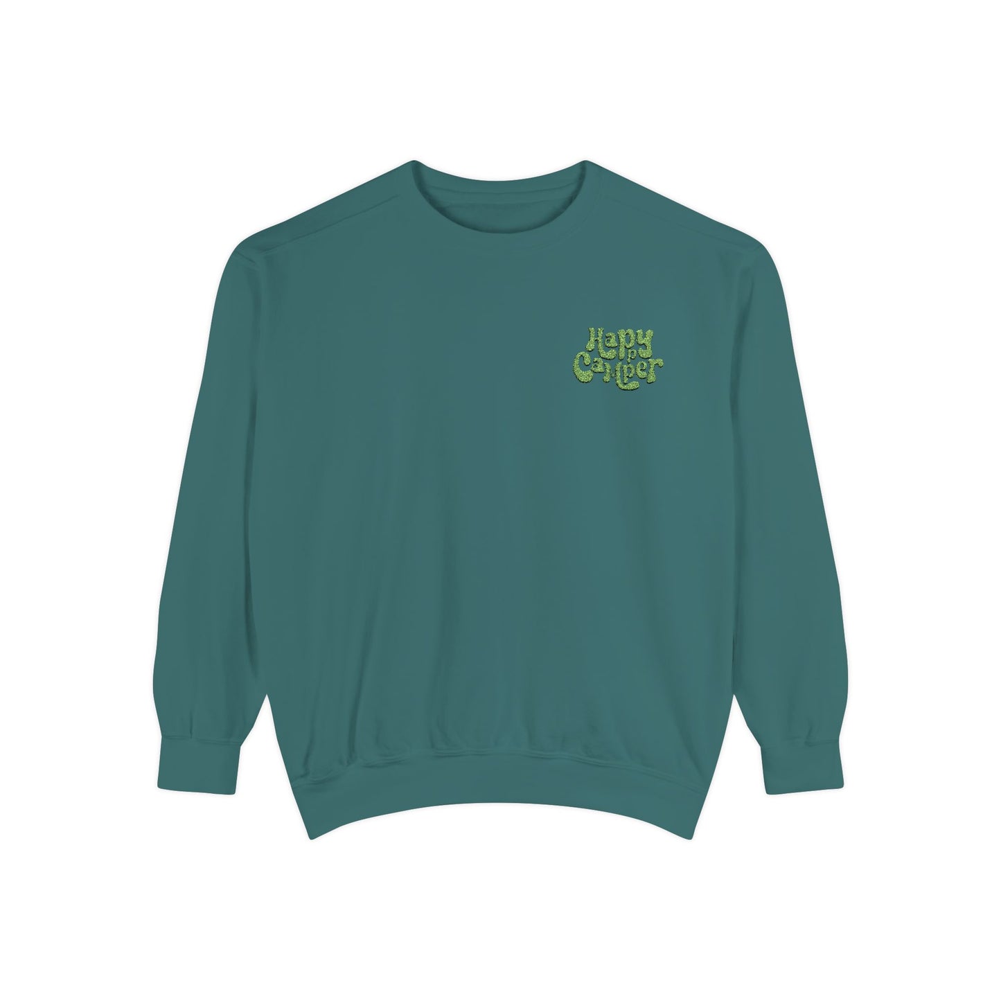 Women's Garment-Dyed Sweatshirt - Happy Camper nVintage Style Cozy Top for All Occasions