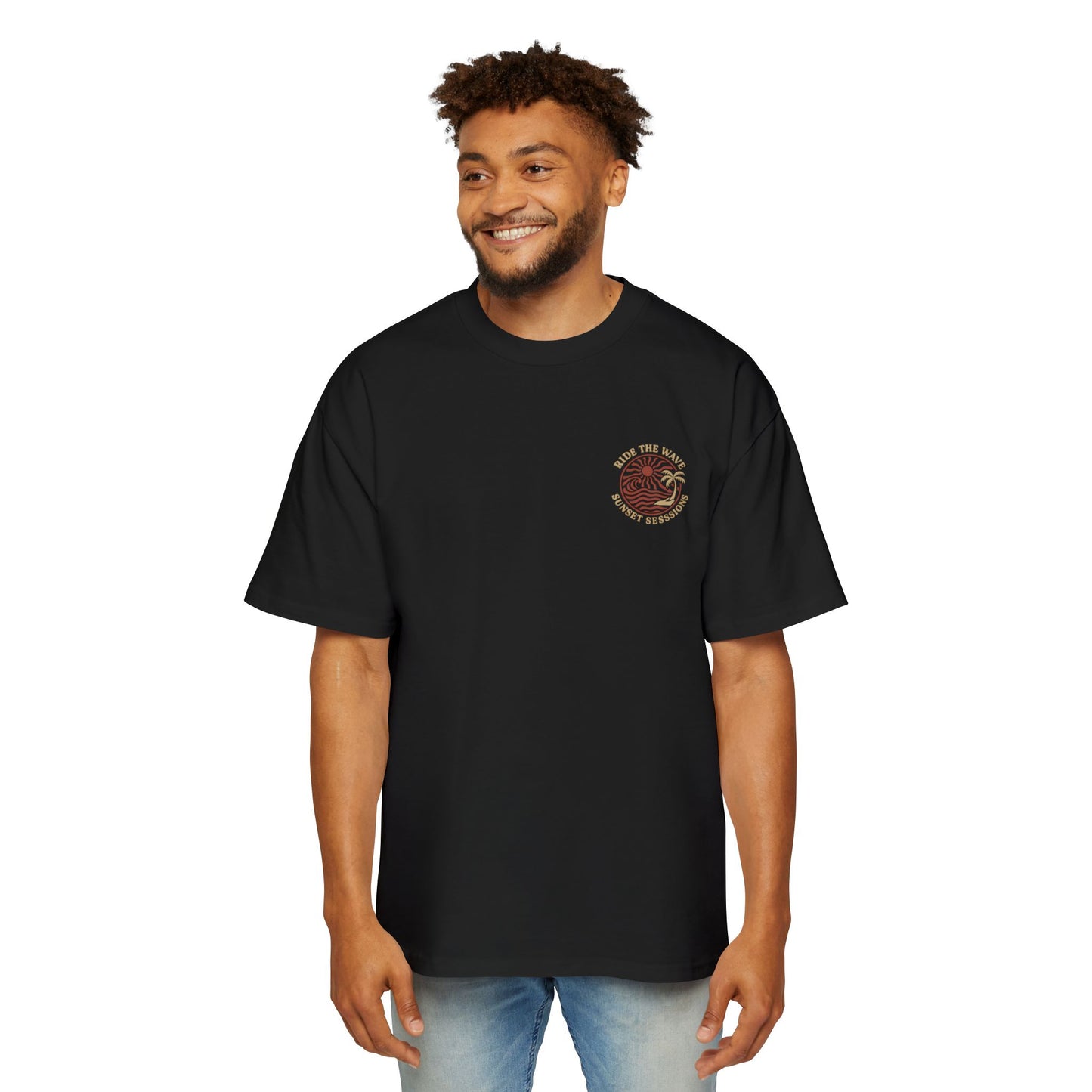 Men's Heavy Oversized Tee - Sunset Sessions