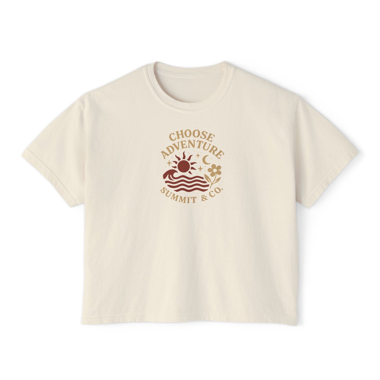 Summit&Co. Women Boxy Tee-Choose Adventure