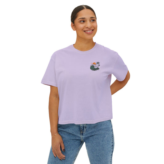 Summit&Co. Women Boxy Tee-Pastel Wavey