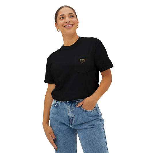 Comfortable Women's Pocket T-Shirt | Brushed Logo