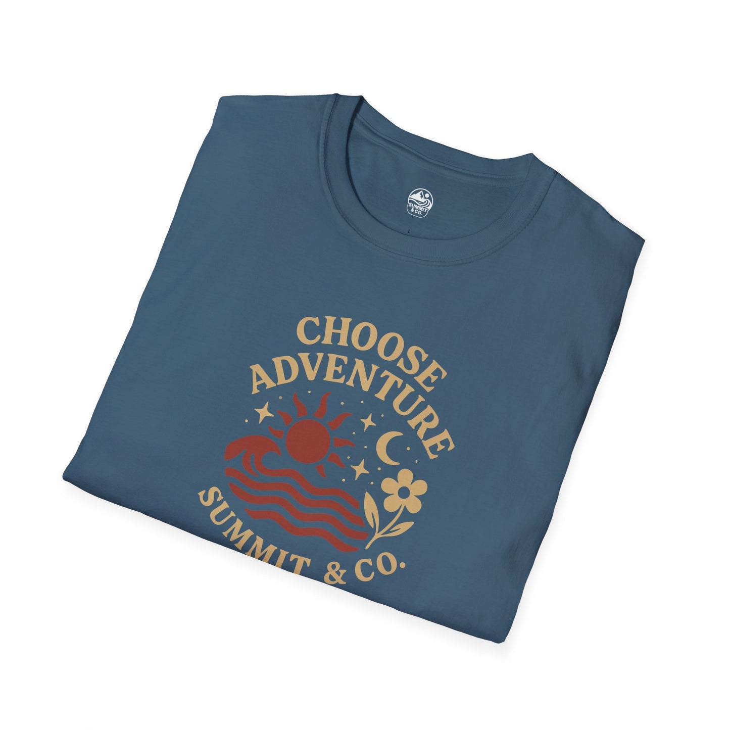 Summit&Co. Softstyle Tee-Choose Adventure (Back)