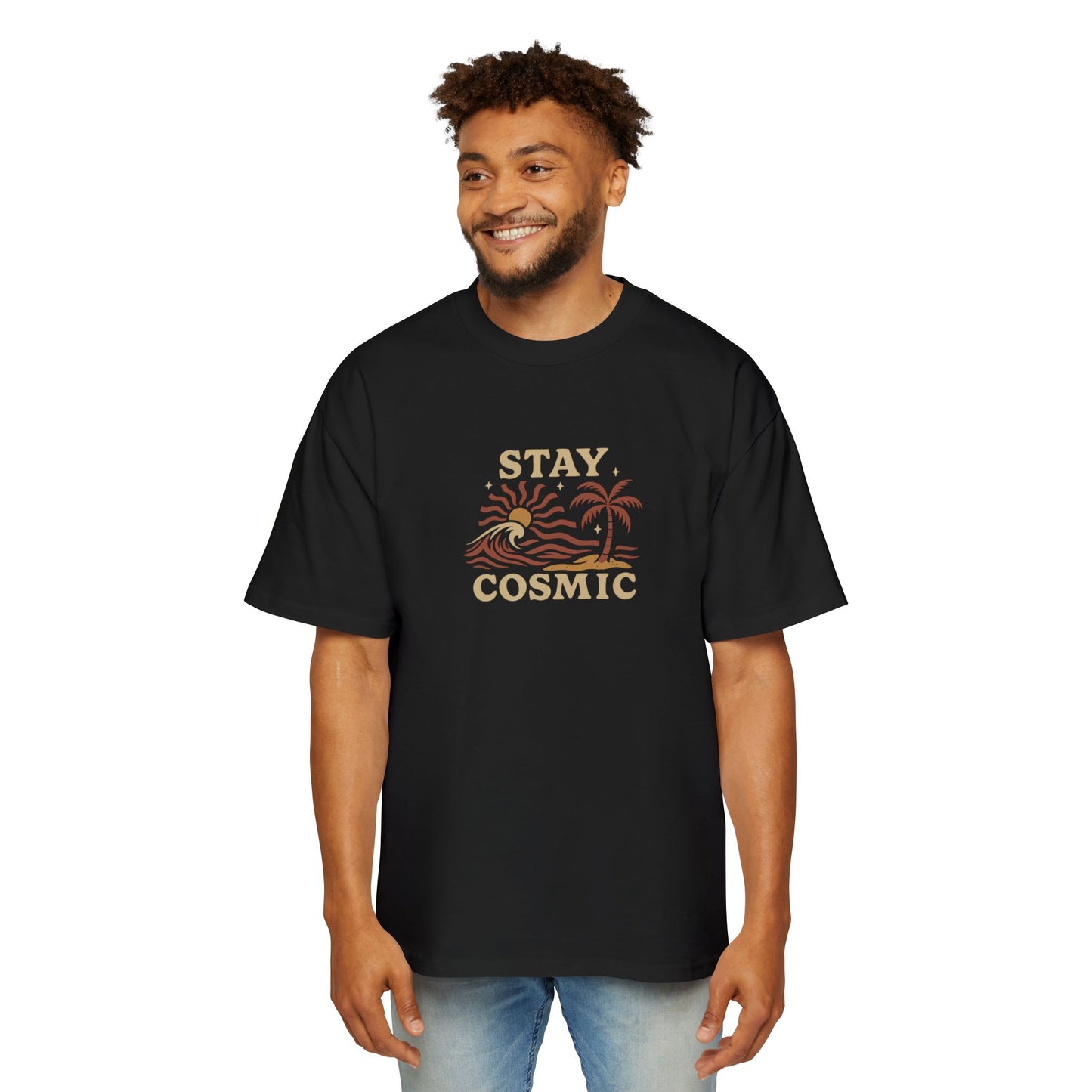 Men's Heavy Oversized Tee-Stay Cosmic