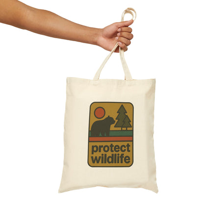 Eco-Friendly Protect Wildlife Cotton Canvas Tote Bag