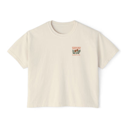 Summit&Co. Women Boxy Tee-Strong Back Open Heart