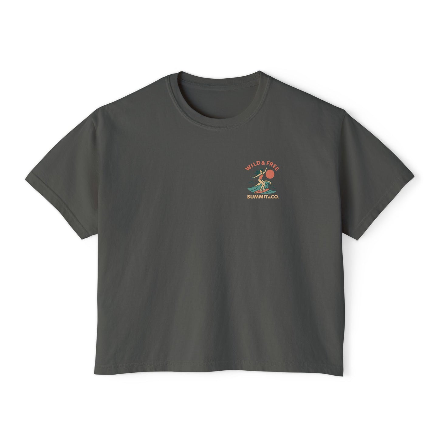Summit&Co. Women Boxy Tee-Wild&Free
