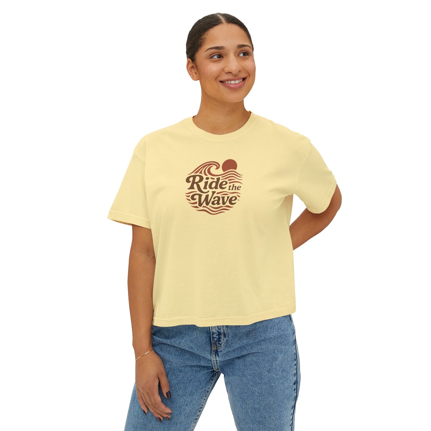 Summit&Co. Women Boxy Tee-Ride the Wave