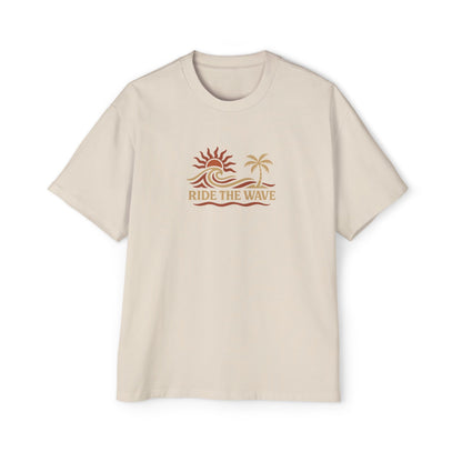 Men's Heavy Oversized Tee-Ride The Wave