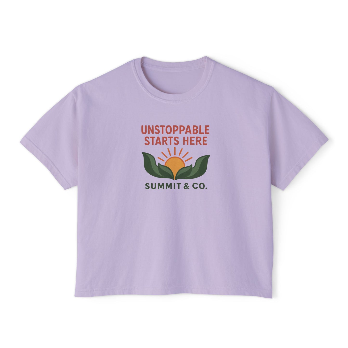 Summit&Co. Women Boxy Tee-Unstoppable Starts Here