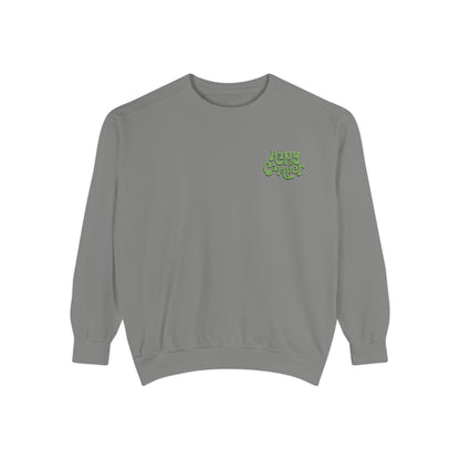 Women's Garment-Dyed Sweatshirt - Happy Camper nVintage Style Cozy Top for All Occasions
