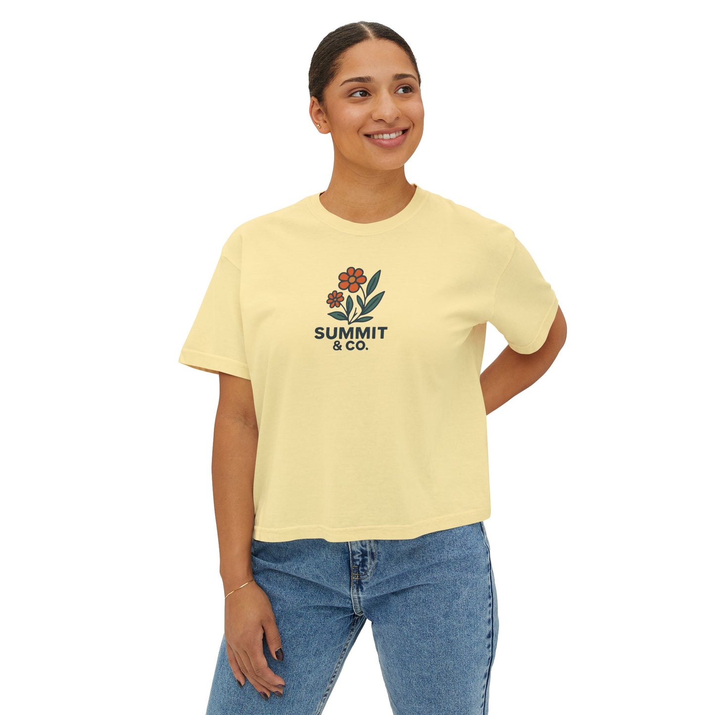 Summit&Co.Women Boxy Tee Floral